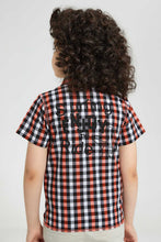 Load image into Gallery viewer, Redtag-Orange-Check-Shirt-With-Print-Casual-Shirts-Boys-2 to 8 Years
