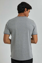 تنزيل الصورة على معرض الصور، Redtag-Grey-Henley-T-Shirt-Plain-Men&#39;s-
