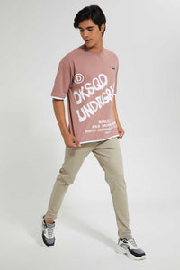 Redtag-Pink-T-Shirt-With-Print-Graphic-Prints-Men's-