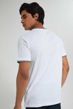 تنزيل الصورة على معرض الصور، Redtag-White-Henley-T-Shirt-Plain-Men&#39;s-
