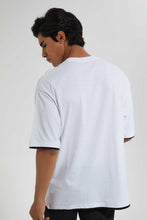 تنزيل الصورة على معرض الصور، Redtag-White-T-Shirt-With-Print-Graphic-Prints-Men&#39;s-
