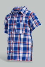 Load image into Gallery viewer, Redtag-Royal-Blue-Check-Shirt-Casual-Shirts-Boys-2 to 8 Years
