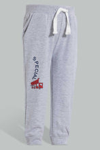 Load image into Gallery viewer, Redtag-Grey-And-Navy-Car-Print-Track-(2-Pack)-Joggers-Infant-Boys-3 to 24 Months
