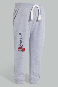 Redtag-Grey-And-Navy-Car-Print-Track-(2-Pack)-Joggers-Infant-Boys-3 to 24 Months