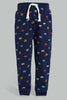 Redtag-Grey-And-Navy-Car-Print-Track-(2-Pack)-Joggers-Infant-Boys-3 to 24 Months