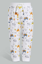 Load image into Gallery viewer, Redtag-Blue-And-White-Game-Print-Track-(2-Pack)-Joggers-Infant-Boys-3 to 24 Months
