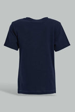 Load image into Gallery viewer, Redtag-Navy-Blue-Cut-And-Sew-Tshirt-All-Over-Prints-Infant-Boys-3 to 24 Months
