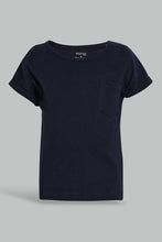 Load image into Gallery viewer, Redtag-Navy-And-Grey-Neon--Solid-T-Shirt-(2Pack)-Plain-Infant-Boys-3 to 24 Months
