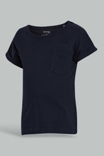 Load image into Gallery viewer, Redtag-Navy-And-Grey-Neon--Solid-T-Shirt-(2Pack)-Plain-Infant-Boys-3 to 24 Months
