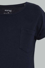 Load image into Gallery viewer, Redtag-Navy-And-Grey-Neon--Solid-T-Shirt-(2Pack)-Plain-Infant-Boys-3 to 24 Months
