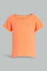 Redtag-Yellow-And-Neon-Orange-T-Shirt(2-Pack)-Plain-Infant-Boys-3 to 24 Months