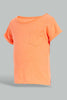 Redtag-Yellow-And-Neon-Orange-T-Shirt(2-Pack)-Plain-Infant-Boys-3 to 24 Months