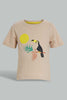 Redtag-Ecru-And-Printed-Wood-Pecker-T-Shirt-(2-Pack)-All-Over-Prints-Infant-Boys-3 to 24 Months