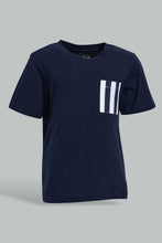 تنزيل الصورة على معرض الصور، Redtag-Black-Slub-Tshirt-With-Contrast-Patch-Pocket-Plain-Infant-Boys-3 to 24 Months
