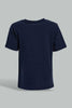 Redtag-Black-Slub-Tshirt-With-Contrast-Patch-Pocket-Plain-Infant-Boys-3 to 24 Months
