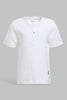 Redtag-White-Slub-Henley-Tshirt-Plain-Infant-Boys-3 to 24 Months