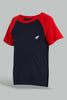 Redtag-White-And-Navy-Raglan-T-Shirt-(2-Pack)-Plain-Infant-Boys-3 to 24 Months