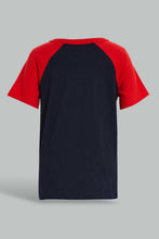 Load image into Gallery viewer, Redtag-White-And-Navy-Raglan-T-Shirt-(2-Pack)-Plain-Infant-Boys-3 to 24 Months
