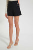 Redtag-Black-Mid-Length-Short-With-Button-Details-Shorts-Women's-