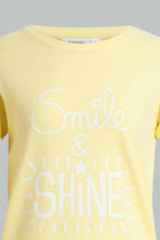Load image into Gallery viewer, Yellow And White Printed Pyjama Set For Senior Girls (2 Piece)
