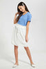 Redtag-Blue-Waffle-Top-Plain-T-Shirts-Senior-Girls-9 to 14 Years