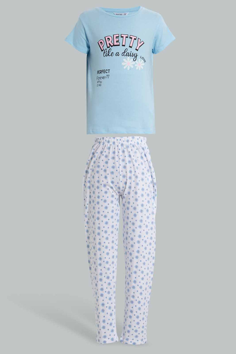 Redtag-Lt-Blue-Pajama-Sets-Pyjama-Sets-Senior-Girls-9 to 14 Years
