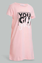 Load image into Gallery viewer, Pink Prinked Night Dress For Baby Girls
