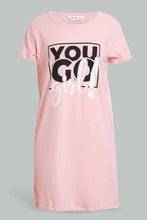 Load image into Gallery viewer, Pink Prinked Night Dress For Baby Girls
