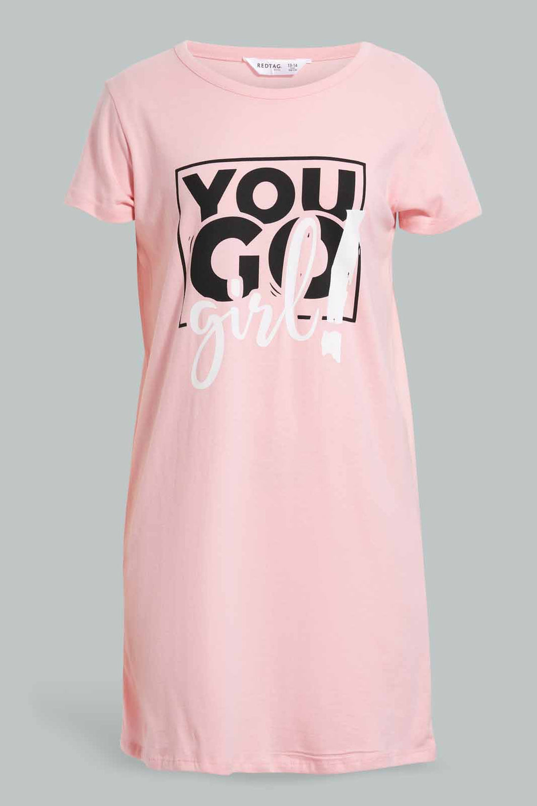 Pink Prinked Night Dress For Baby Girls