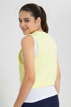 Load image into Gallery viewer, Redtag-Yellow-Twofer-Top-Active-T-Shirts-Senior-Girls-9 to 14 Years
