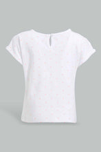 تنزيل الصورة على معرض الصور، Redtag-White-Flamingo-Artwork-T-Shirt-With-Short-Sets-Infant-Girls-3 to 24 Months
