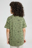 Redtag-Green-Aop-Over-Size-T-Shirt-Oversized-T-Shirts-Boys-2 to 8 Years