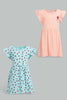 Redtag-Multi-Colour-2Pc-Pack-Knit-Dress-Dresses-Infant-Girls-3 to 24 Months