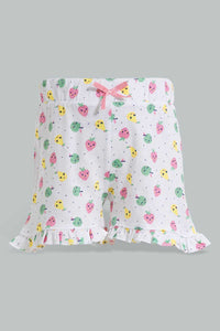 Redtag-Assorted-Printed-2Pk-Short-Casual-Shorts-Infant-Girls-3 to 24 Months