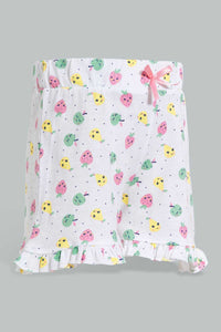 Redtag-Assorted-Printed-2Pk-Short-Casual-Shorts-Infant-Girls-3 to 24 Months