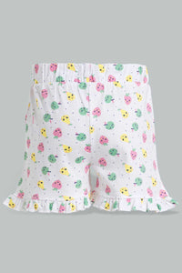 Redtag-Assorted-Printed-2Pk-Short-Casual-Shorts-Infant-Girls-3 to 24 Months