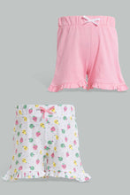 Load image into Gallery viewer, Redtag-Assorted-Printed-2Pk-Short-Casual-Shorts-Infant-Girls-3 to 24 Months
