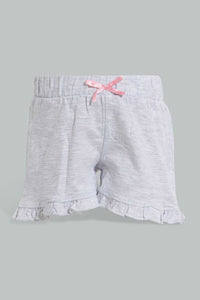 Redtag-Assorted-Solid-2Pk-Short-Casual-Shorts-Infant-Girls-3 to 24 Months