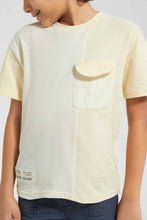 تنزيل الصورة على معرض الصور، Redtag-Ecru-Flap-Pocket-Over-Size-T-Shirt-Oversized-T-Shirts-Boys-2 to 8 Years
