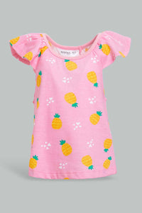 Pink Pineapple Set For Baby Girls (2 Piece)