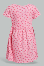 Load image into Gallery viewer, Redtag-Pink-Heart-Printed-Dress-Dresses-Infant-Girls-3 to 24 Months
