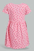 Redtag-Pink-Heart-Printed-Dress-Dresses-Infant-Girls-3 to 24 Months