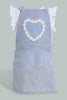 Redtag-Blue-Dungaree-Dress-With-White-T-Shirt-Sets-Infant-Girls-3 to 24 Months