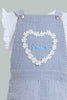 Redtag-Blue-Dungaree-Dress-With-White-T-Shirt-Sets-Infant-Girls-3 to 24 Months