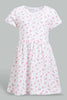 Redtag-Coral-Floral-Printed-Dress-Dresses-Infant-Girls-3 to 24 Months