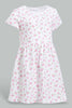 Redtag-Coral-Floral-Printed-Dress-Dresses-Infant-Girls-3 to 24 Months