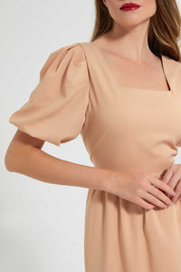 Redtag-Assorted-Puffsleeve-With-Cut-Out-At-Back-Waist-Dress-Dresses-Women's-