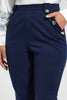 Redtag-Navy-Button-Detail-Trouser-Trousers-Women's-