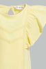 Redtag-Yellow-Flutter-Sleeves-Jersey-Blouse-Blouses-Infant-Girls-3 to 24 Months
