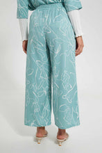 Load image into Gallery viewer, Redtag-Mint-With-Ivory-Print-Base-Color-In-2-Options-As-Per-Std-Trousers-Women&#39;s-
